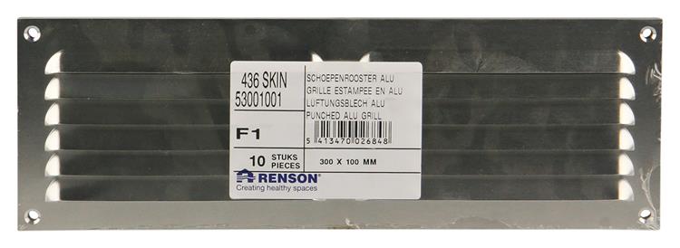 Afbeelding laden in galerijviewer, Renson 1006311 - schoepenrooster vlak alu f1 300x100mm | 10 stuks