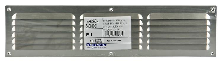 Afbeelding laden in galerijviewer, Renson 1006315 - schoepenrooster vlak alu f1 400x100mm | 10 stuks