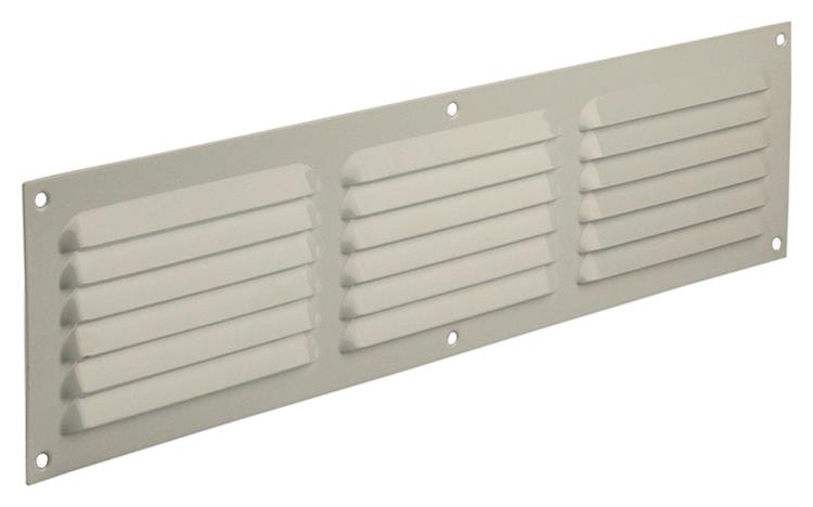 Afbeelding laden in galerijviewer, Renson 1006316 - schoepenrooster vlak alu ral 9010 400x100mm | 10 stuks