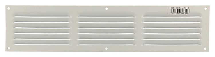 Afbeelding laden in galerijviewer, Renson 1006316 - schoepenrooster vlak alu ral 9010 400x100mm | 10 stuks