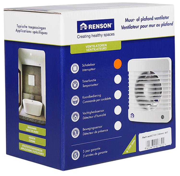 Afbeelding laden in galerijviewer, Renson 1006430 - mechanische ventilator standaard 7101 wit ø 100 | 2 stuks