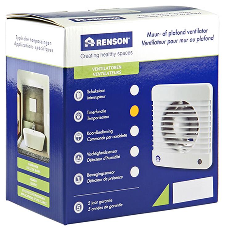 Chargez l'image dans la visionneuse de la galerie, Renson 1006446 - mechanische ventilator met timer 7202t wit ø 125 | 2 stuks