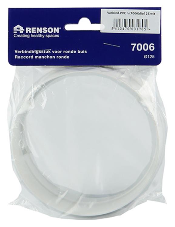 Afbeelding laden in galerijviewer, Renson 1006396 - pvc verbindingsstuk 7006 wit ø 125 | 4 stuks