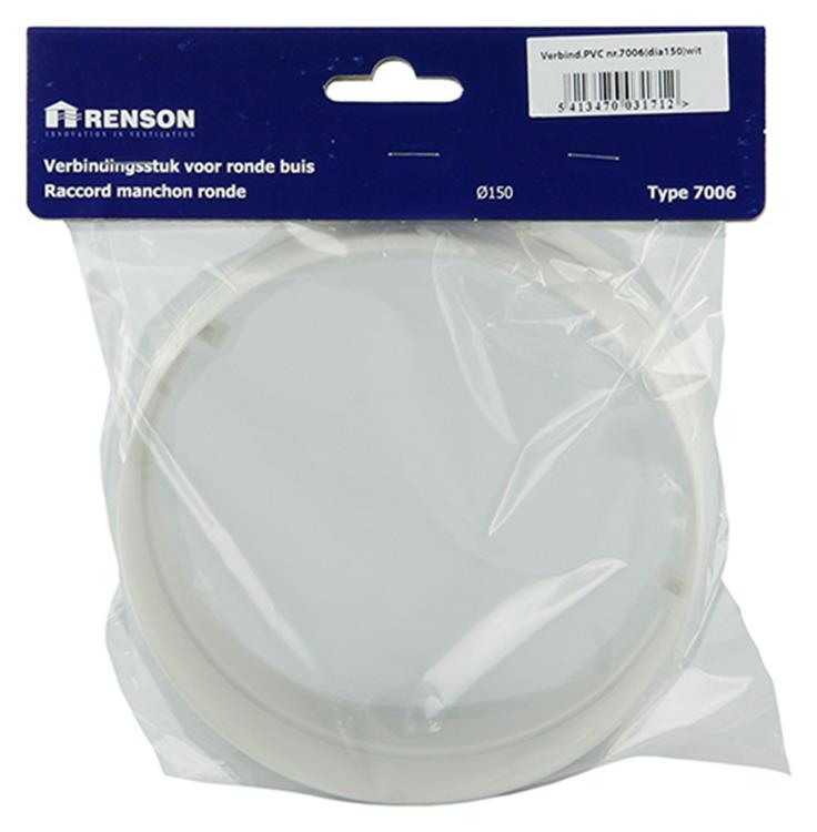 Afbeelding laden in galerijviewer, Renson 1006397 - pvc verbindingsstuk 7006 wit ø 150 | 4 stuks