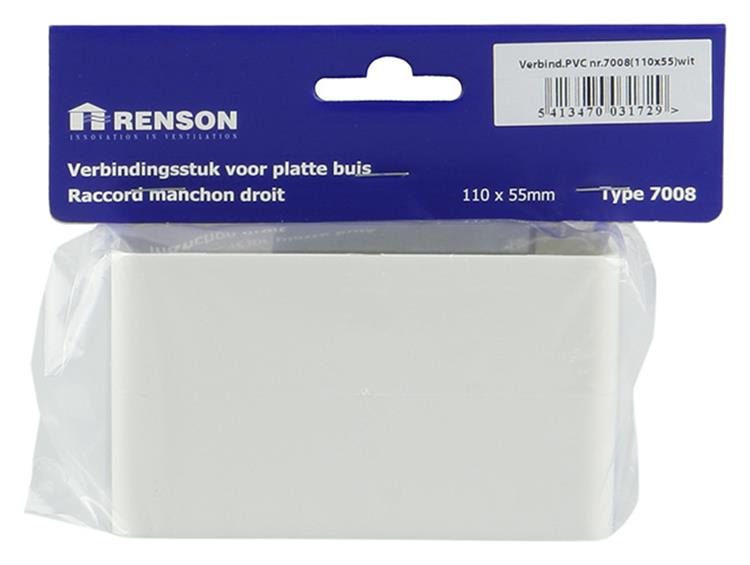 Afbeelding laden in galerijviewer, Renson 1006399 - pvc verbindingsstuk 7008 wit 110x55mm | 4 stuks