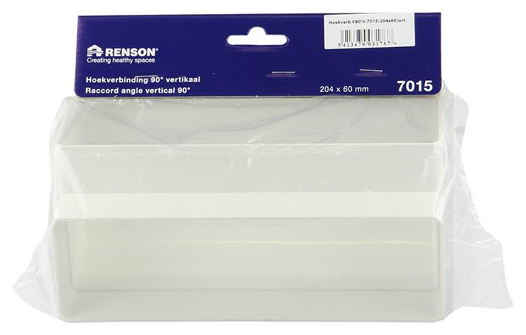 Afbeelding laden in galerijviewer, Renson 1006404 - pvc hoekverbinding vert.90° 7015 wit 204x60mm | 3 stuks
