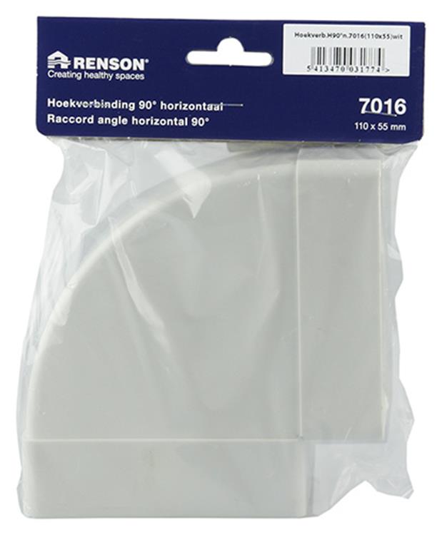 Afbeelding laden in galerijviewer, Renson 1006405 - pvc hoekverbinding hor.90° 7016 wit 110x55mm | 3 stuks