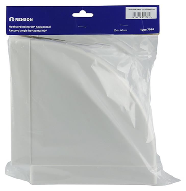 Afbeelding laden in galerijviewer, Renson 1006406 - pvc hoekverbinding hor.90° 7016 wit 204x60mm | 3 stuks