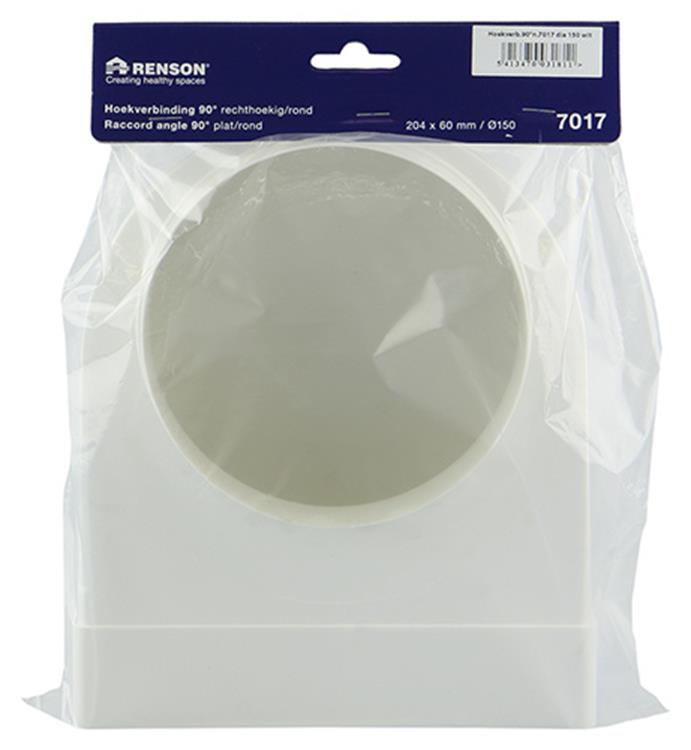 Afbeelding laden in galerijviewer, Renson 1006409 - pvc hoekverbinding rechth rond90° 7017 wit ø 150 | 3 stuks