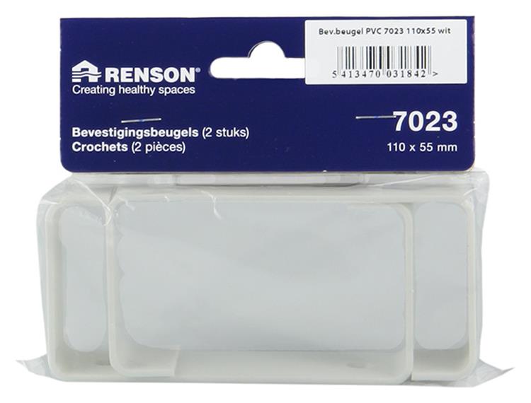Afbeelding laden in galerijviewer, Renson 1006412 - set 2 st.pvc bevestigings- beugels 7023 wit 110x55mm | 5 stuks