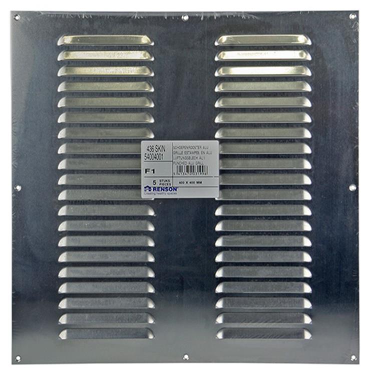 Afbeelding laden in galerijviewer, Renson 1006318 - schoepenrooster vlak alu f1 400x400mm | 5 stuks