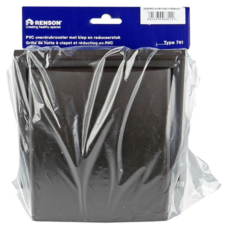 Afbeelding laden in galerijviewer, Renson 1006384 - dampkaprooster 1 klep 741 dia pvc ral 8019 ø100-130 | 2 stuks
