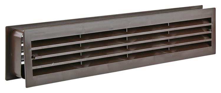 Afbeelding laden in galerijviewer, Renson 1006388 - deurrooster 761 pvc ral 8019 450x90mm | 2 stuks