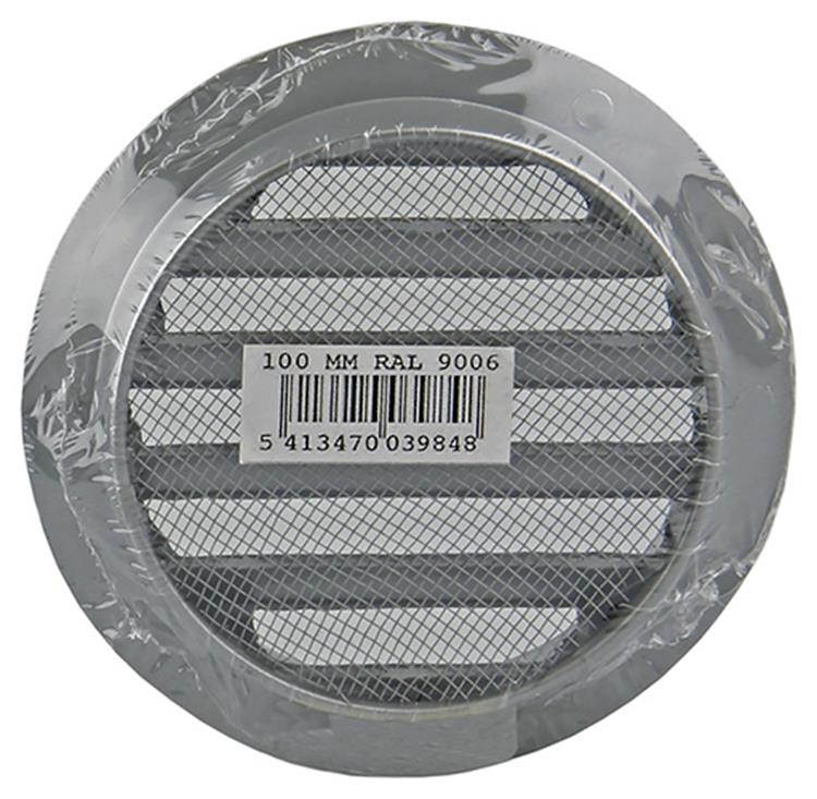 Afbeelding laden in galerijviewer, Renson 1006258 - ronde rooster inbouw 434 r alural 9006 ø 100 | 10 stuks