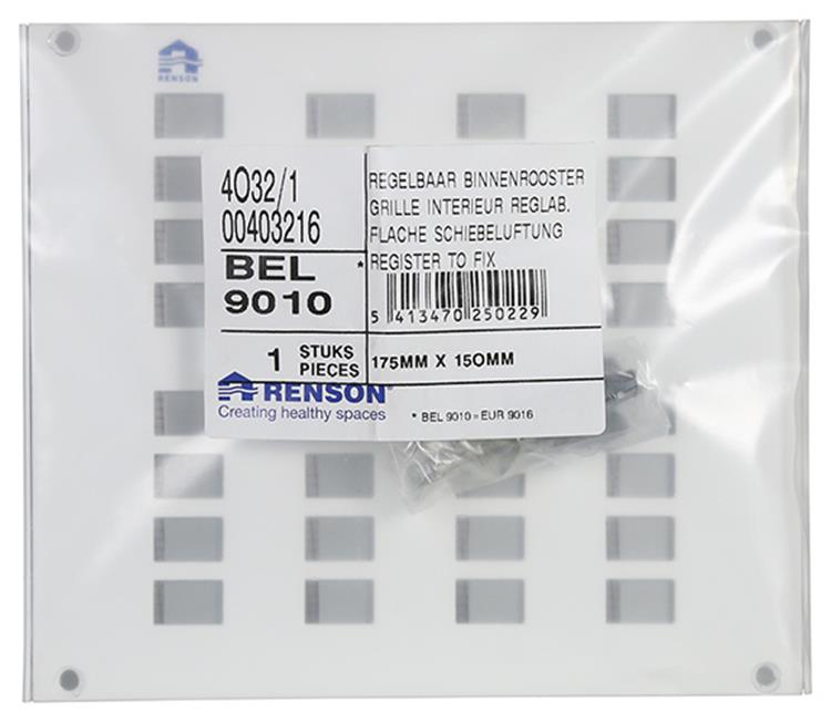 Laden Sie das Bild in Galerie -Viewer, Renson 1006626 - roos.4032 1 ral 9010 175x150mm | 2 stuks