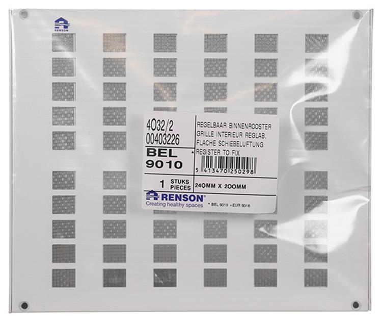 Afbeelding laden in galerijviewer, Renson 1006629 - roos.4032 2 ral 9010 240x200mm | 2 stuks