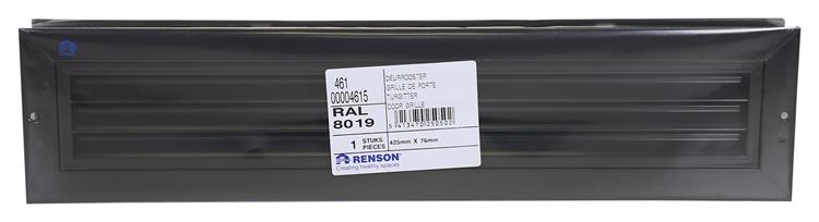 Afbeelding laden in galerijviewer, Renson 1006608 - deurrooster. 461 ral 8019 425x76mm | 2 stuks