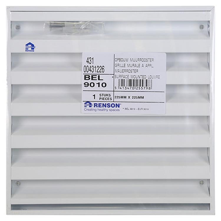 Afbeelding laden in galerijviewer, Renson 1014554 - opbouw muurrooster alu wit 431 225x225mm | 2 stuks