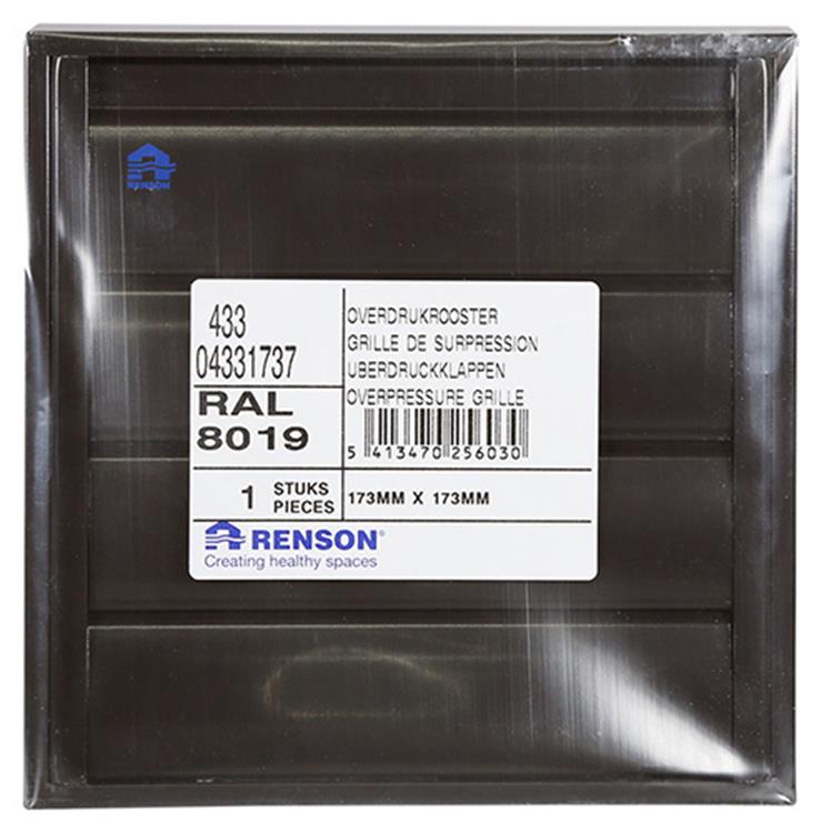 Afbeelding laden in galerijviewer, Renson 1013923 - lamellenrooster alu bruin 433 173x173mm | 2 stuks