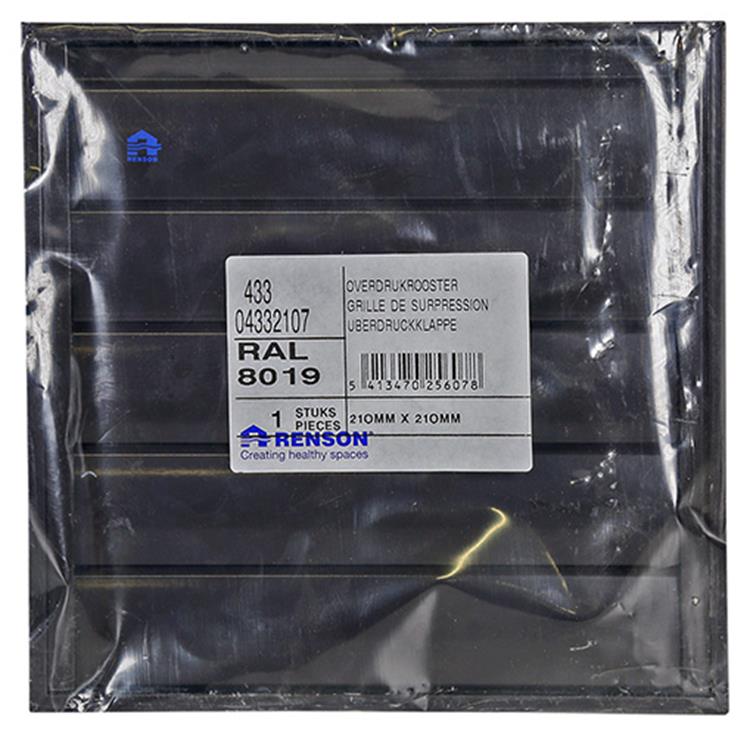 Afbeelding laden in galerijviewer, Renson 1014555 - lamellenrooster alu bruin 433 210x210mm | 2 stuks