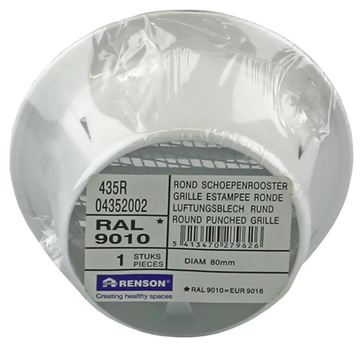 Afbeelding laden in galerijviewer, Renson 1008241 - schoepenrooster rond inb. 435 r alu ral 9010 ø 80 | 12 stuks