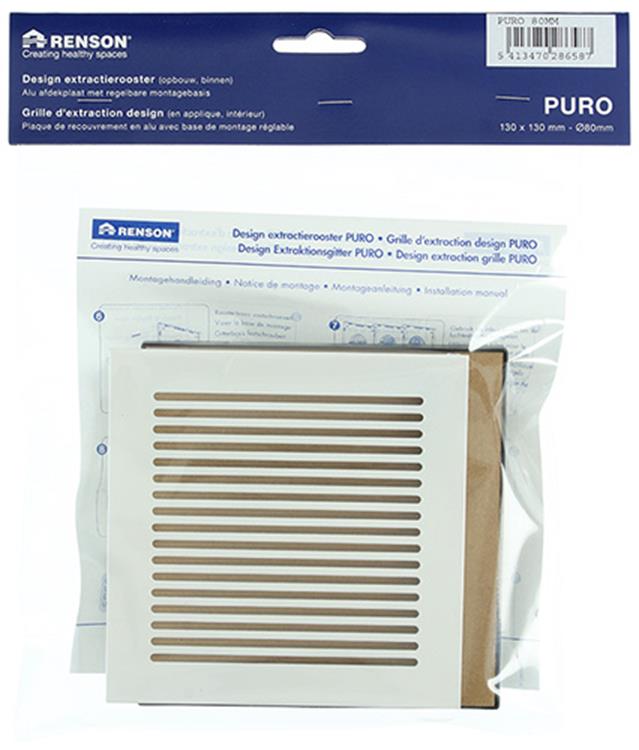 Afbeelding laden in galerijviewer, Renson 1048748 - regelbaar extractierooster design afwerking dia 80 | 2 stuks