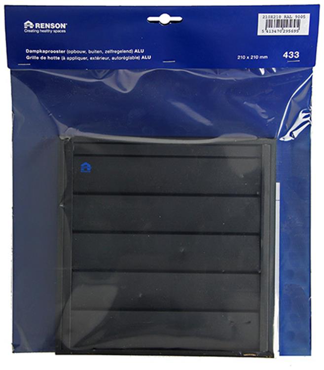 Afbeelding laden in galerijviewer, Renson 1057985 - dampkaprooster 433 (210x210) ral 9005 zwart | 2 stuks