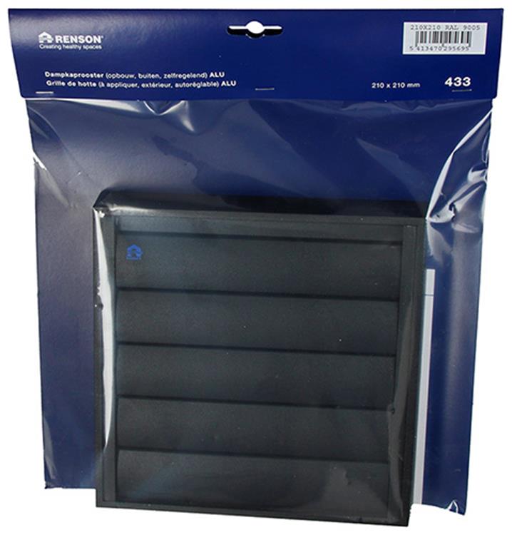 Afbeelding laden in galerijviewer, Renson 1057985 - dampkaprooster 433 (210x210) ral 9005 zwart | 2 stuks