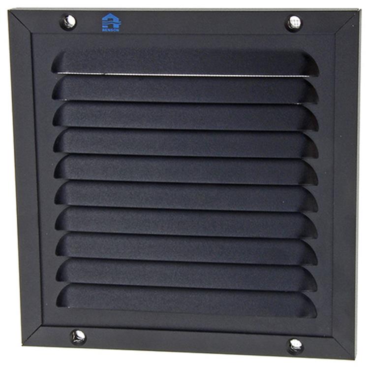 Afbeelding laden in galerijviewer, Renson 1057986 - opbouw schoepenr kader gaas 437 (150x150) ral 9005 zwart | 2 stuks