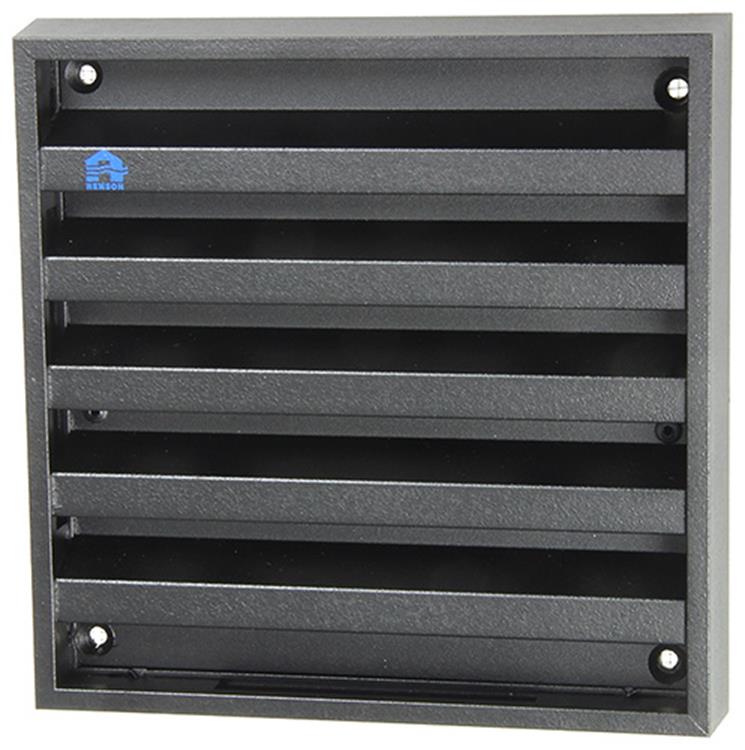 Afbeelding laden in galerijviewer, Renson 1057988 - opbouwmuurrooster met gaas 431 (165x165) ral 9005 zwart | 2 stuks