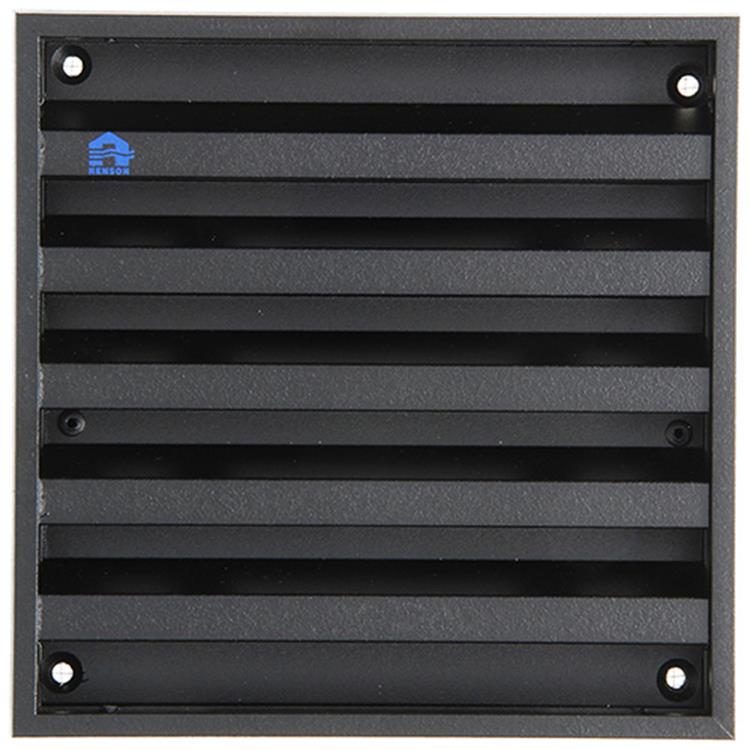 Afbeelding laden in galerijviewer, Renson 1057988 - opbouwmuurrooster met gaas 431 (165x165) ral 9005 zwart | 2 stuks