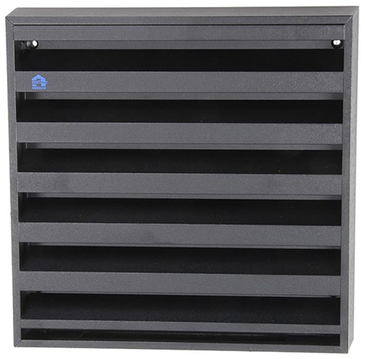 Afbeelding laden in galerijviewer, Renson 1057989 - opbouwmuurrooster met gaas 431 (225x225) ral 9005 zwart | 2 stuks