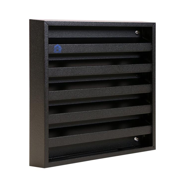 Afbeelding laden in galerijviewer, Renson 1058000 - opbouwmuurrooster met gaas 431 (165x165) ral 9005 zwart | 2 stuks