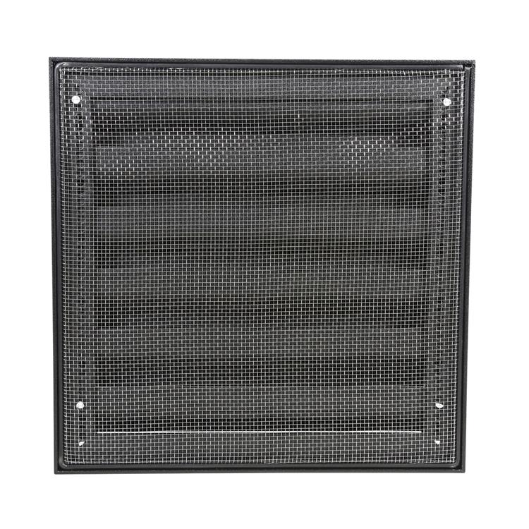 Afbeelding laden in galerijviewer, Renson 1058001 - opbouwmuurrooster met gaas 431 (225x225) str 9005 zwart | 2 stuks