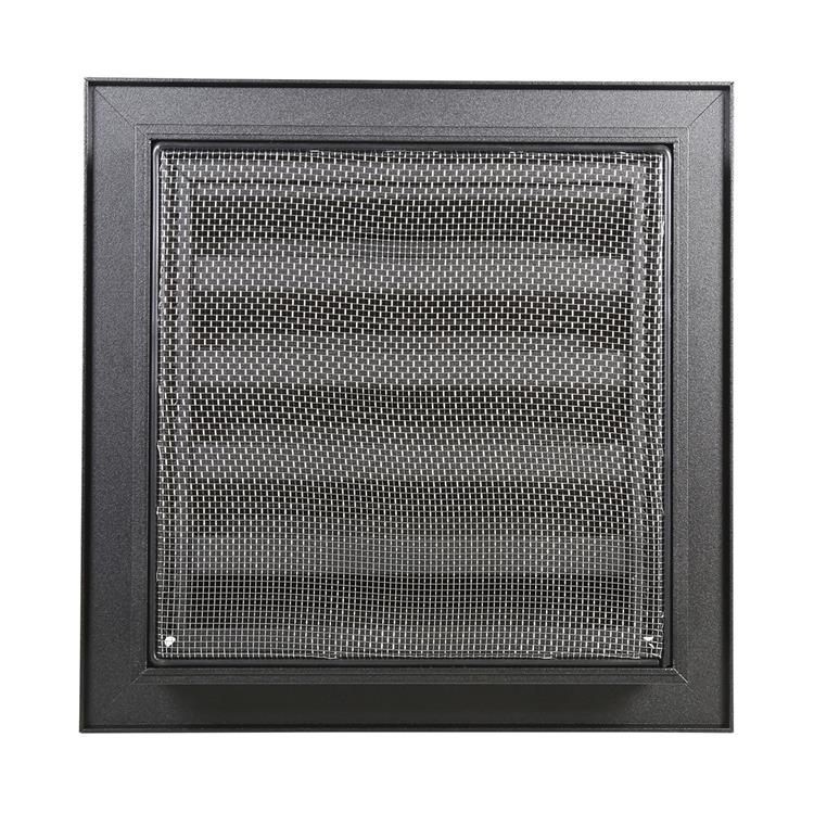 Afbeelding laden in galerijviewer, Renson 1057992 - inbouw rooster met flens 411 (200x200) ral 9005 zwart | 1 stuks