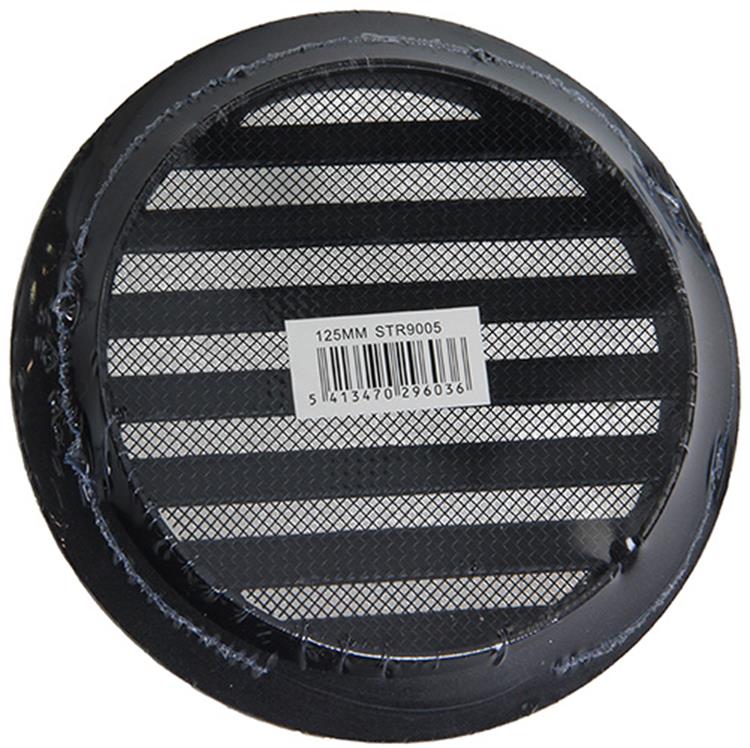 Afbeelding laden in galerijviewer, Renson 1057994 - inbouw rond schoepenr met gaas434r dia 125 ral 9005 zwart | 10 stuks
