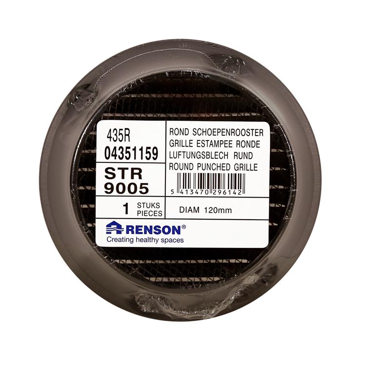 Afbeelding laden in galerijviewer, Renson 1057996 - inbouw rond schoepenr met gaas435r dia 115 ral 9005 zwart | 5 stuks