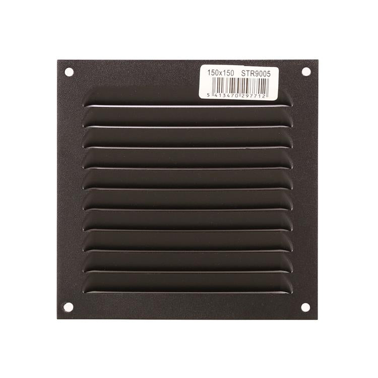 Chargez l'image dans la visionneuse de la galerie, Renson 1061637 - opbouw schoepenrooster 436 150x150 ral 9005 zwart | 10 stuks