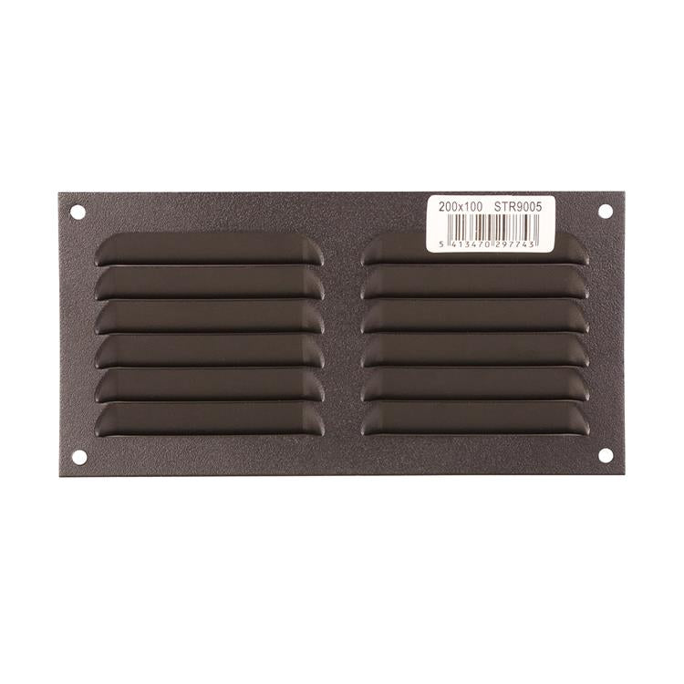 Afbeelding laden in galerijviewer, Renson 1061638 - opbouw schoepenrooster 436 200x100 ral 9005 zwart | 10 stuks