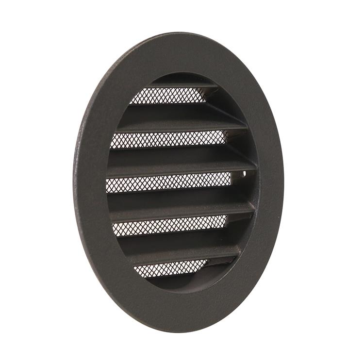 Afbeelding laden in galerijviewer, Renson 1062419 - inbouw ronde rooster alu 434r (dia 100) structuur 7016 | 10 stuks