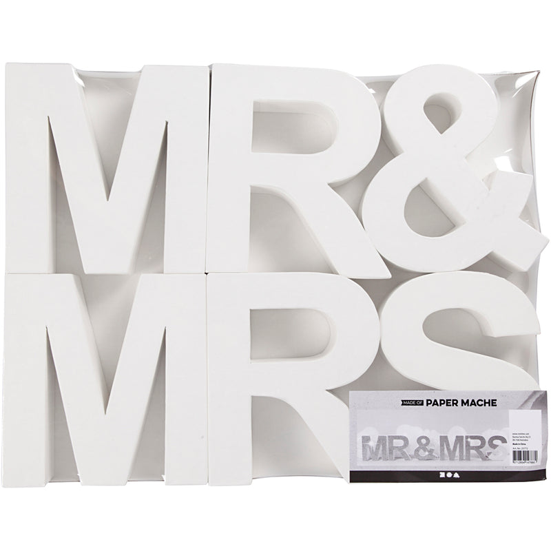 Laden Sie das Bild in Galerie -Viewer, Https: www.cchobby.nl letters-mr-mrs-h-17-5-cm-d-4-5-cm-wit-1-set