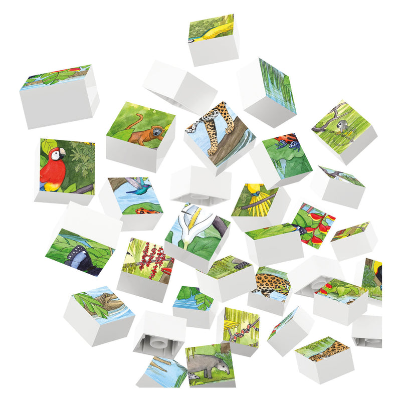 Load image into Gallery viewer, Hubelino Blokpuzzel Wilde Dieren in het Tropisch Regenwoud, 35st.