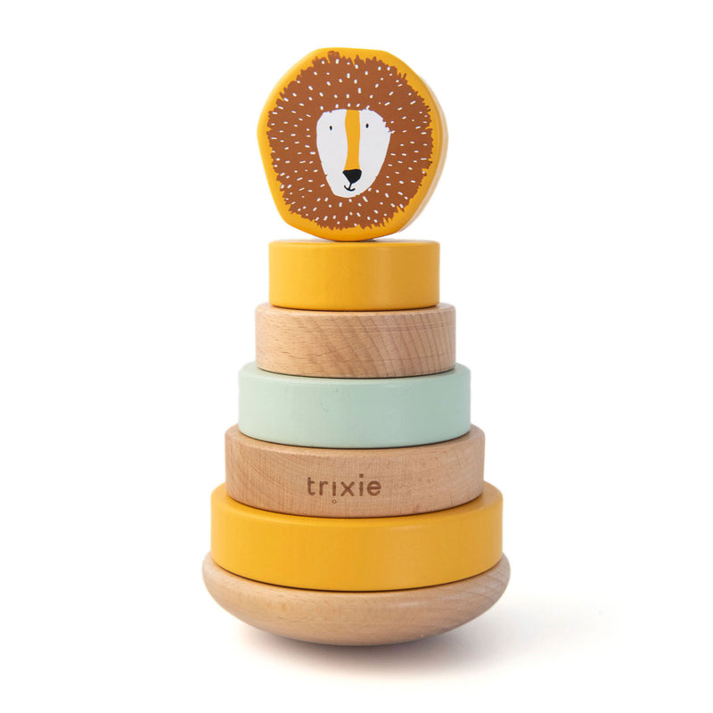 Load image into Gallery viewer, Trixie houten stapelspeelgoed - mr. lion, 7dlg.