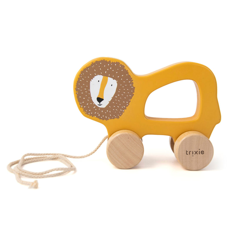 Load image into Gallery viewer, Trixie houten trekfiguur - mr. lion