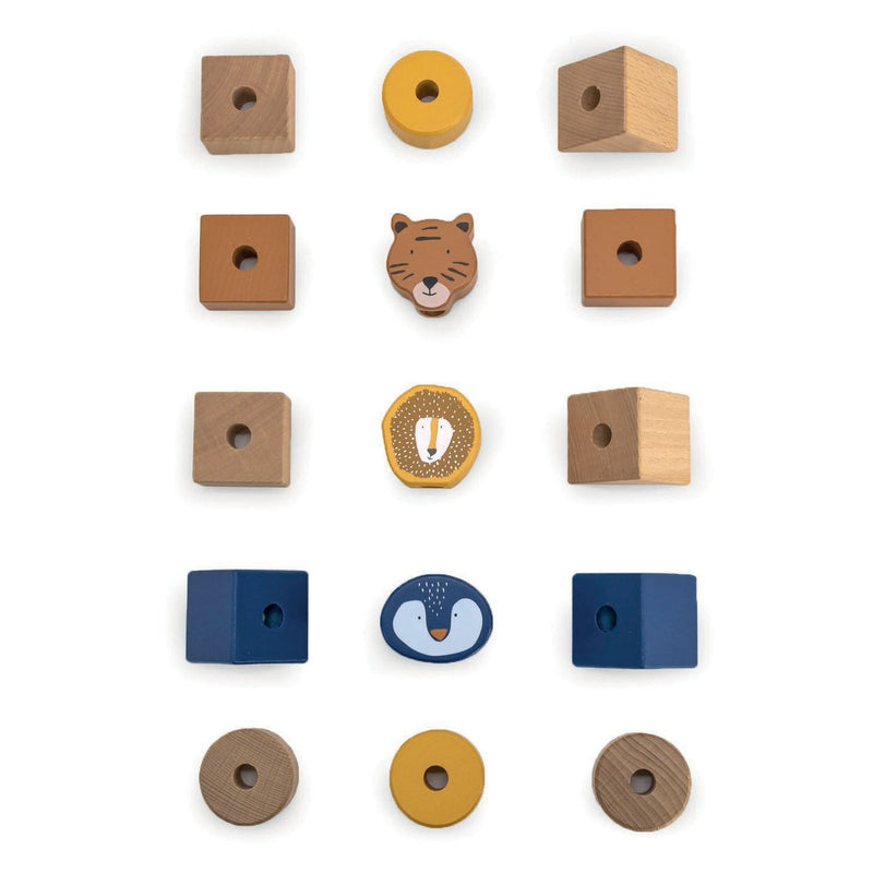 Load image into Gallery viewer, Trixie houten stapelblokken wilde dieren, 16dlg.