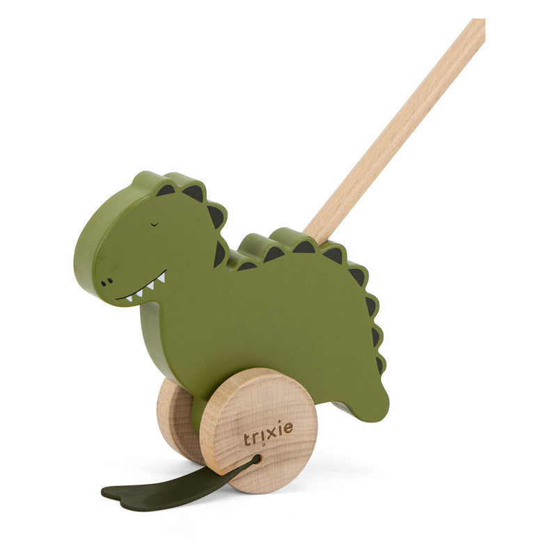 Afbeelding laden in galerijviewer, Trixie houten duwstok - mr. dino - kinder speelgoed - vanaf 1,5 jaar - voor jongens en meisjes - fsc