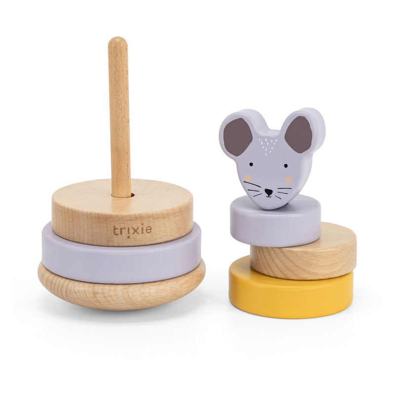 Afbeelding laden in galerijviewer, Trixie houten stapeltoren - mrs. mouse - houten stacking toy - educatief speelgoed - voor jongens meisjes - muis