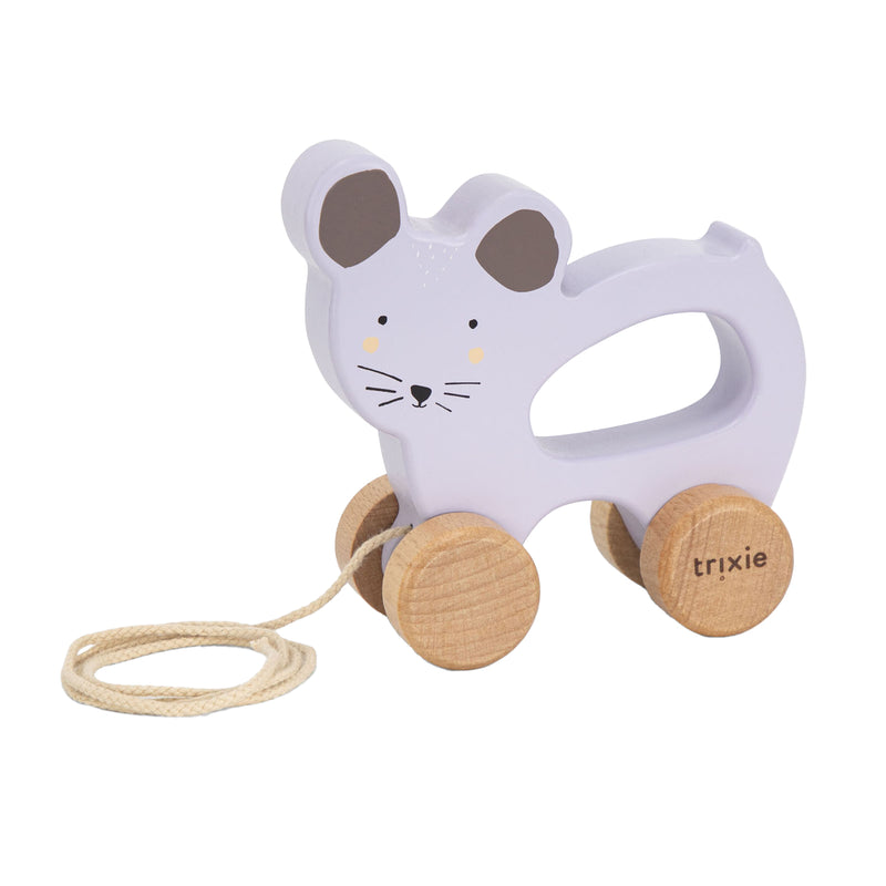 Load image into Gallery viewer, Trixie houten trekfiguur - mrs. mouse