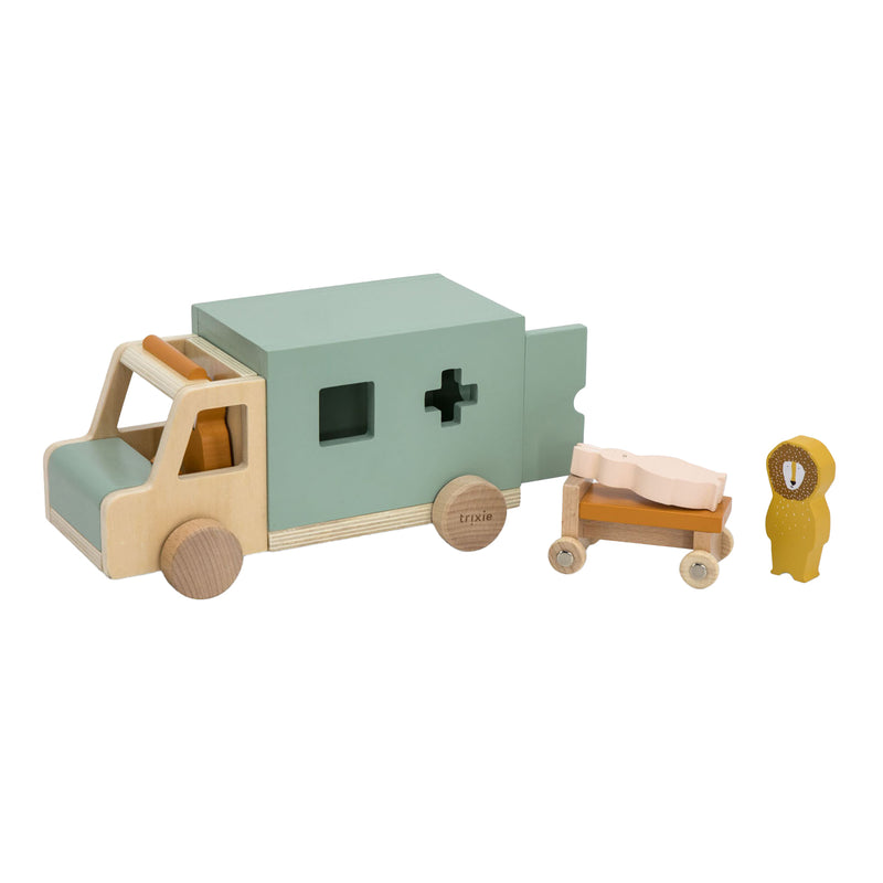 Load image into Gallery viewer, Trixie houten dieren ambulance