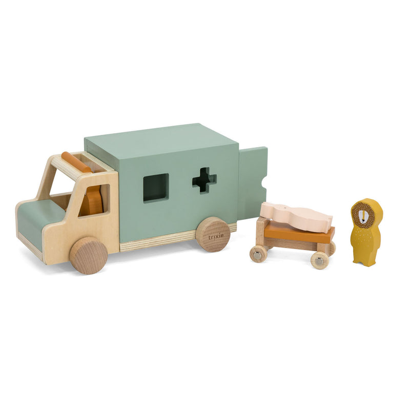 Load image into Gallery viewer, Trixie houten dieren ambulance